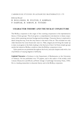 Character Theory and the McKay Conjecture