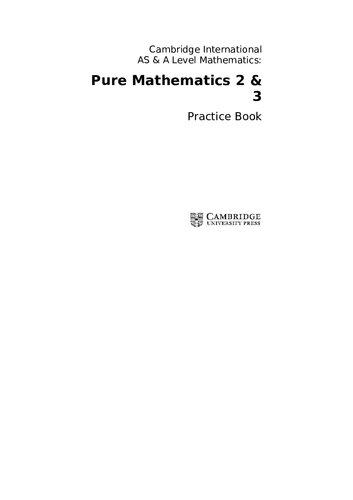 Cambridge International as &amp; a Level Mathematics