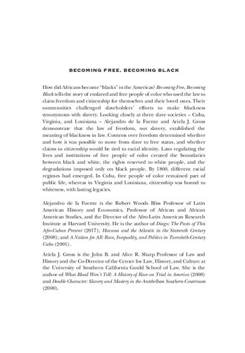 Becoming Free, Becoming Black
