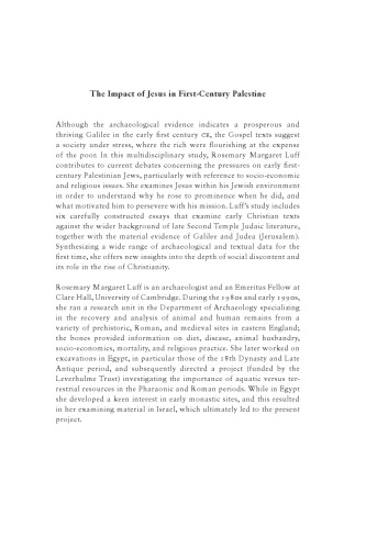 The Impact of Jesus in First-Century Palestine