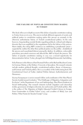 The Failure of Popular Constitution Making in Turkey