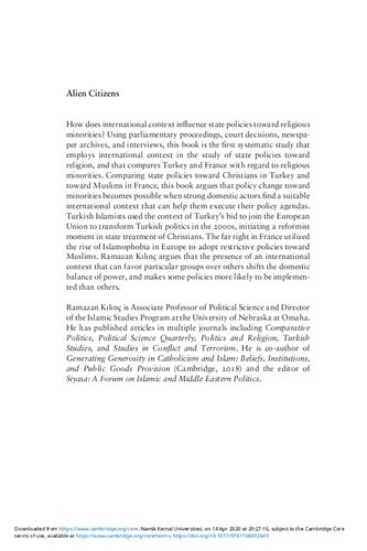 Alien citizens : the state and religious minorities in Turkey and France