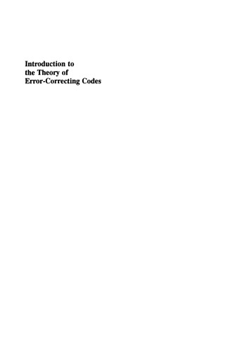 Introduction to the theory of error-correcting codes