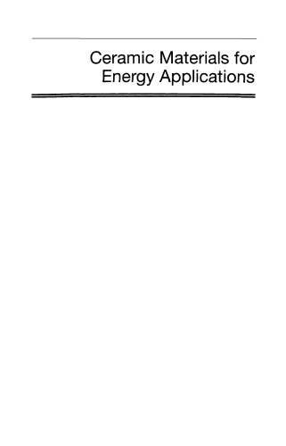 Ceramic Materials for Energy Applications
