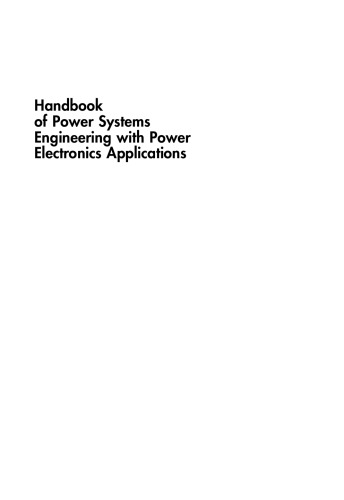 Handbook of power systems engineering with power electronics applications.