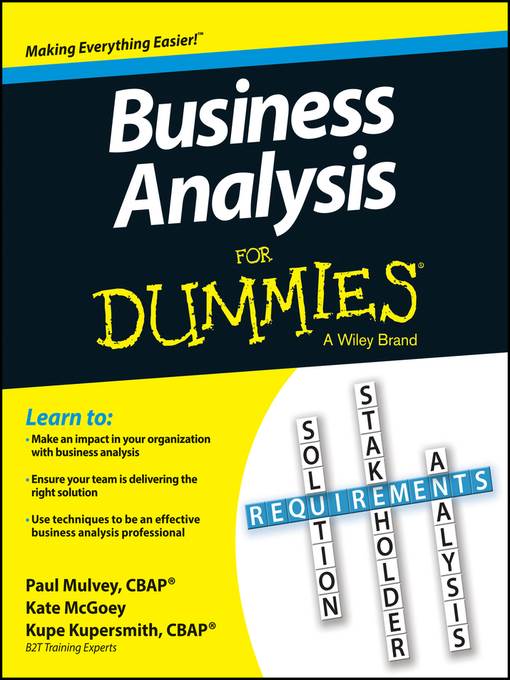 Business Analysis For Dummies