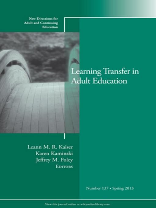 Learning Transfer in Adult Education