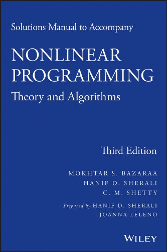 Solutions Manual to Accompany Nonlinear Programming