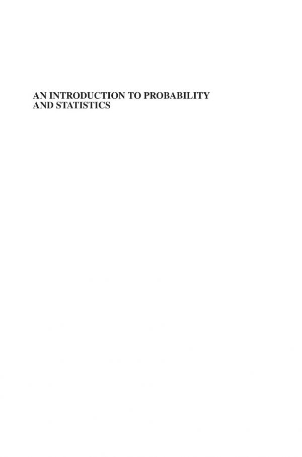 An Introduction to Probability and Statistics