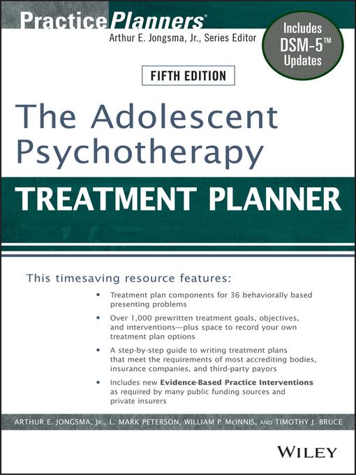 The Adolescent Psychotherapy Treatment Planner