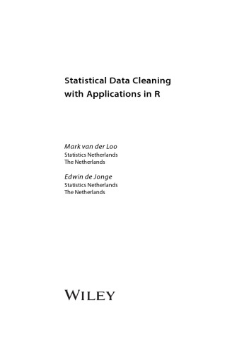 Statistical Data Cleaning with Applications in R