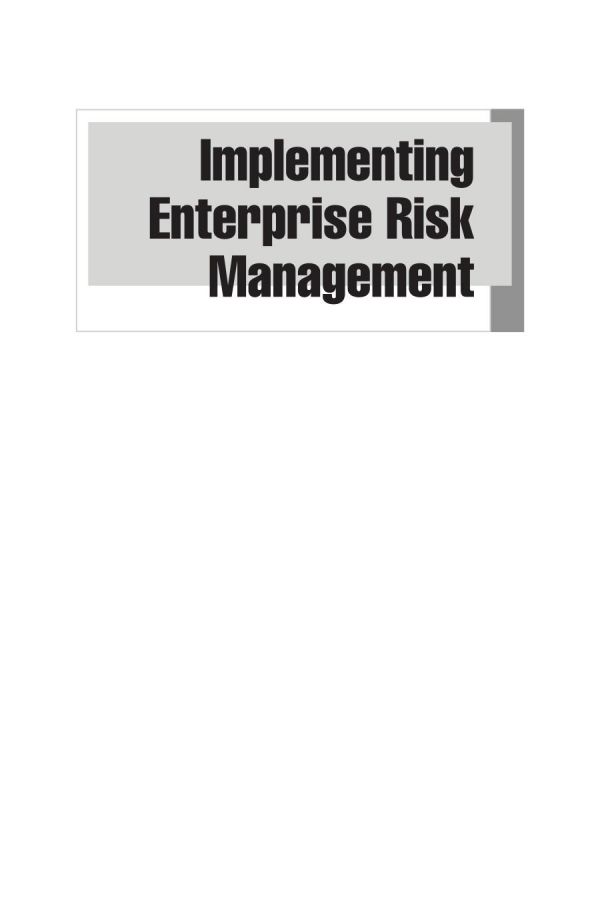 Implementing enterprise risk management : from methods to applications