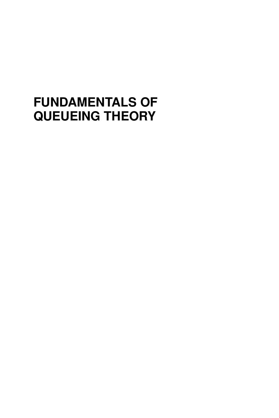 Fundamentals of Queueing Theory