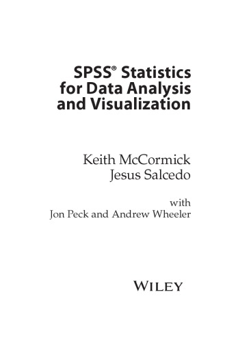 SPSS Statistics for Data Analysis and Visualization