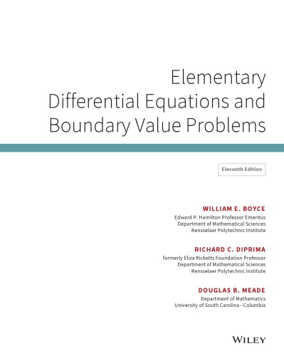 Elementary Differential Equations and Boundary Value Problems