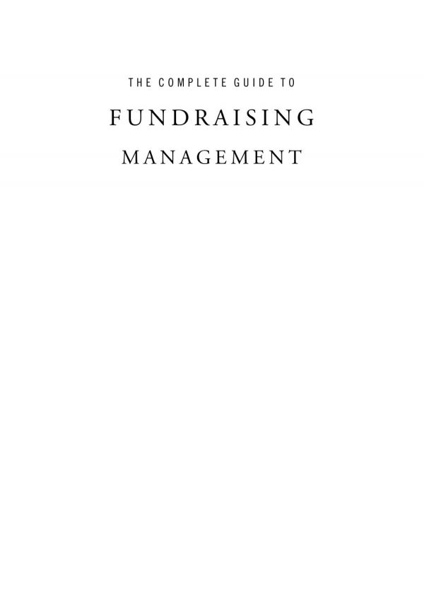 The complete guide to fundraising management