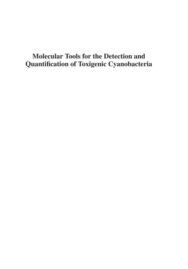 Molecular Tools for the Detection and Quantification of Toxigenic Cyanobacteria