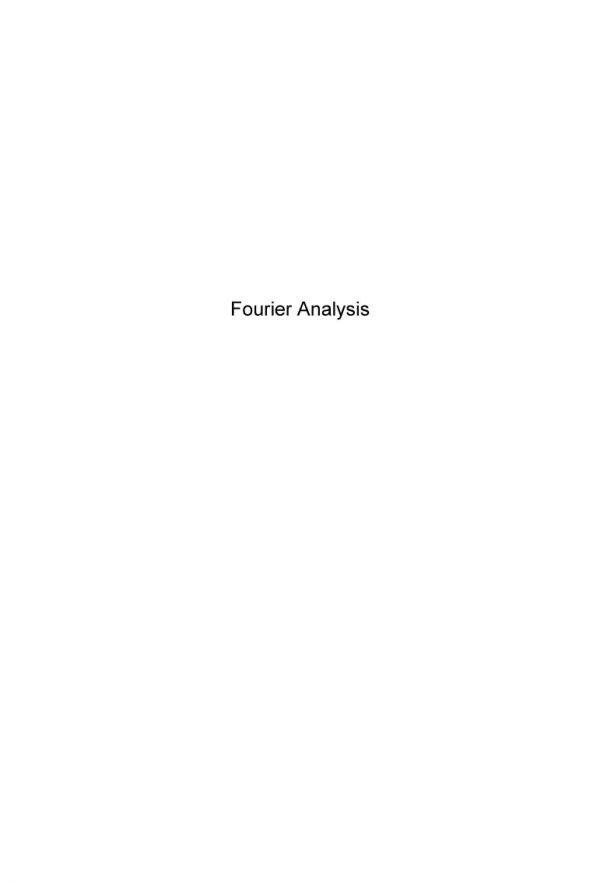 Fourier analysis