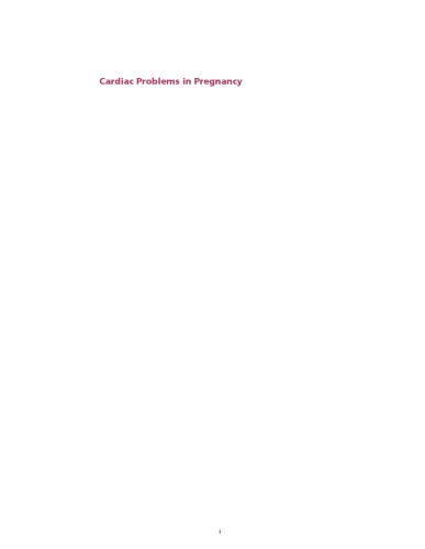 Cardiac Problems in Pregnancy