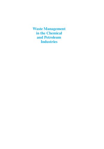 Waste Management in the Chemical and Petroleum Industries