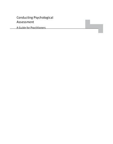 Conducting Psychological Assessment