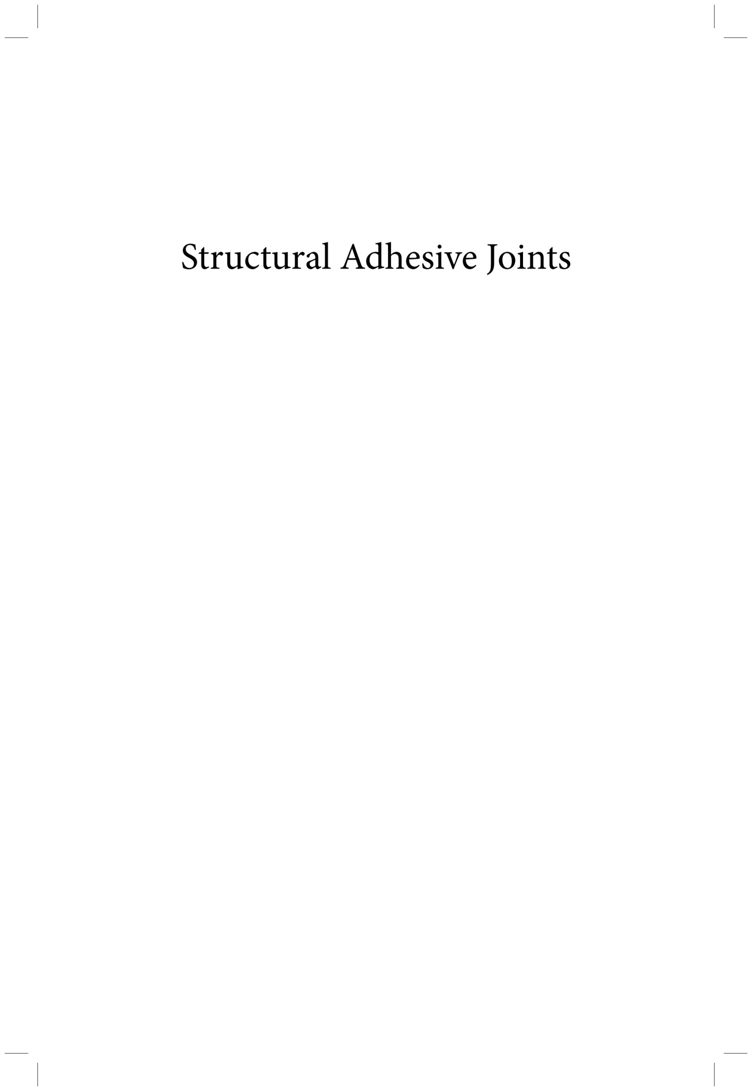 Structural Adhesive Joints