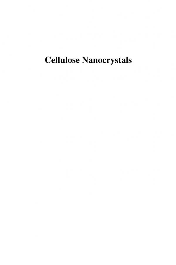 Cellulose Nanocrystals