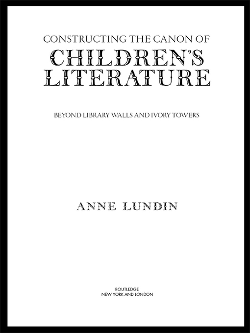 Constructing the Canon of Children's Literature