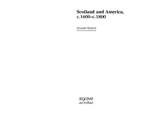 Scotland and America, c. 1600-c.1800