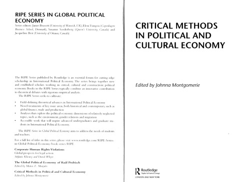 Critical Methods in Political and Cultural Economy