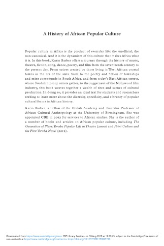 A History of African Popular Culture