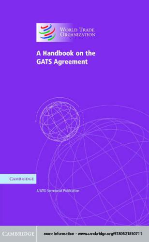 A Handbook on the GATS Agreement AWTO Secretariat Publication Prepared by the WTO Trade in Services Division