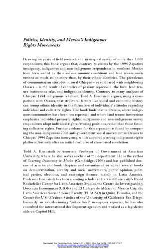 Politics, Identity, and Mexico's Indigenous Rights Movements