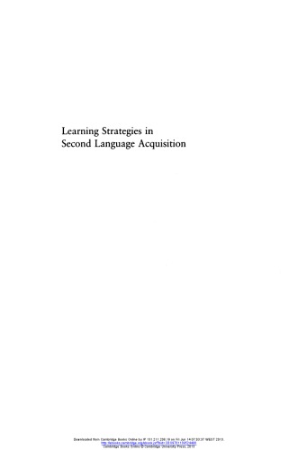 Learning Strategies in Second Language Acquisition