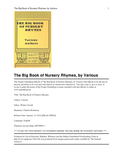 The Big Book of Nursery Rhymes (1920)