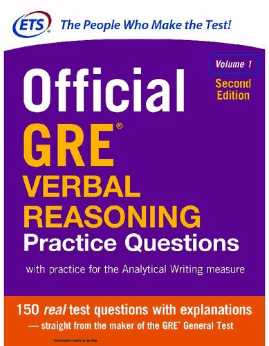 Official GRE Verbal Reasoning Practice Questions, Second Edition, Volume 1