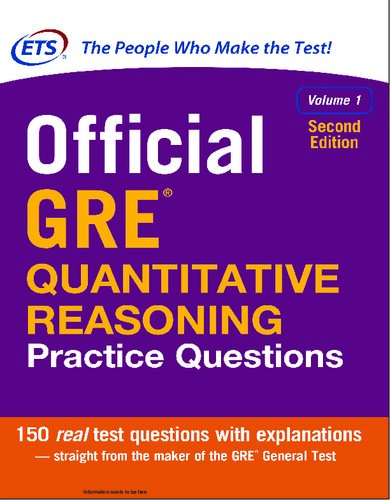 Official GRE Quantitative Reasoning Practice Questions, Second Edition, Volume 1