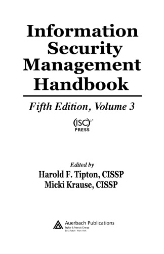 Information Security Management Handbook, Volume 3