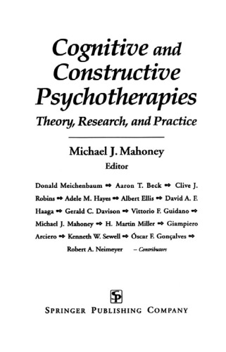 Cognitive and Constructive Psychotherapies