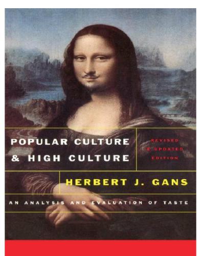 Popular Culture and High Culture