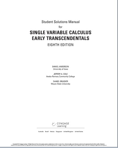 Student Solutions Manual for Stewart's Single Variable Calculus