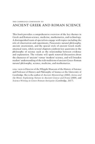 The Cambridge Companion to Ancient Greek and Roman Science