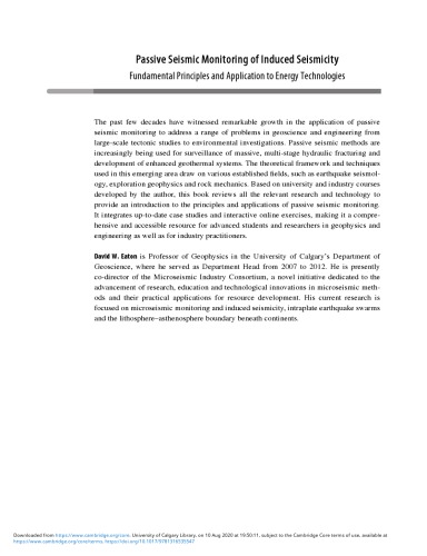 Passive Seismic Monitoring of Induced Seismicity