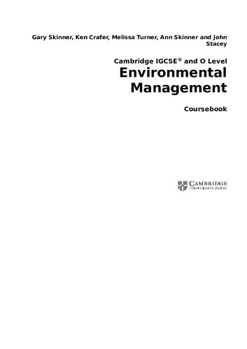 Cambridge IGCSE and O Level environmental management coursebook