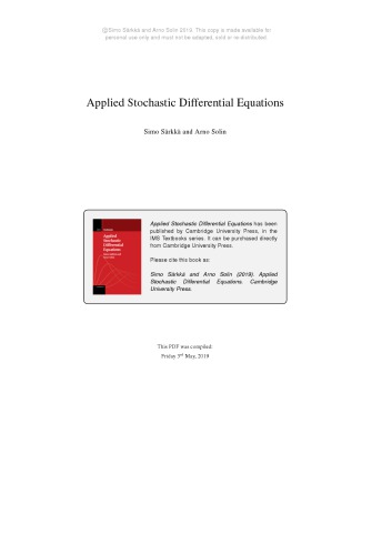 Applied Stochastic Differential Equations