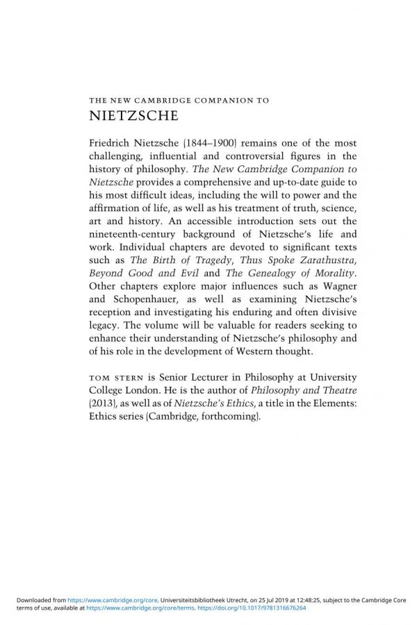 The New Cambridge Companion to Nietzsche