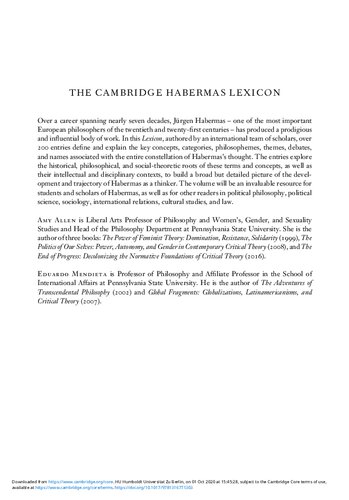 The Cambridge Habermas Lexicon