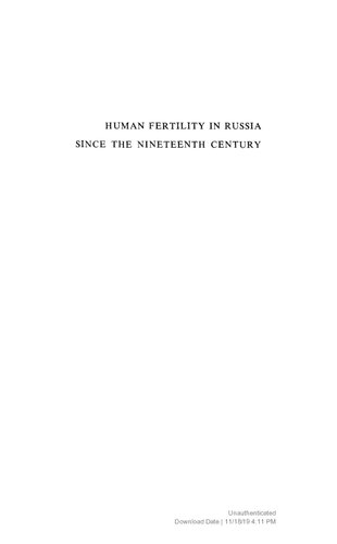 Human Fertility in Russia Since the Nineteenth Century