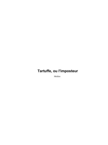 Le Tartuffe ou L'Imposteur