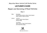 Repair and Servicing of Road Vehicles : Lecturers' Gde.